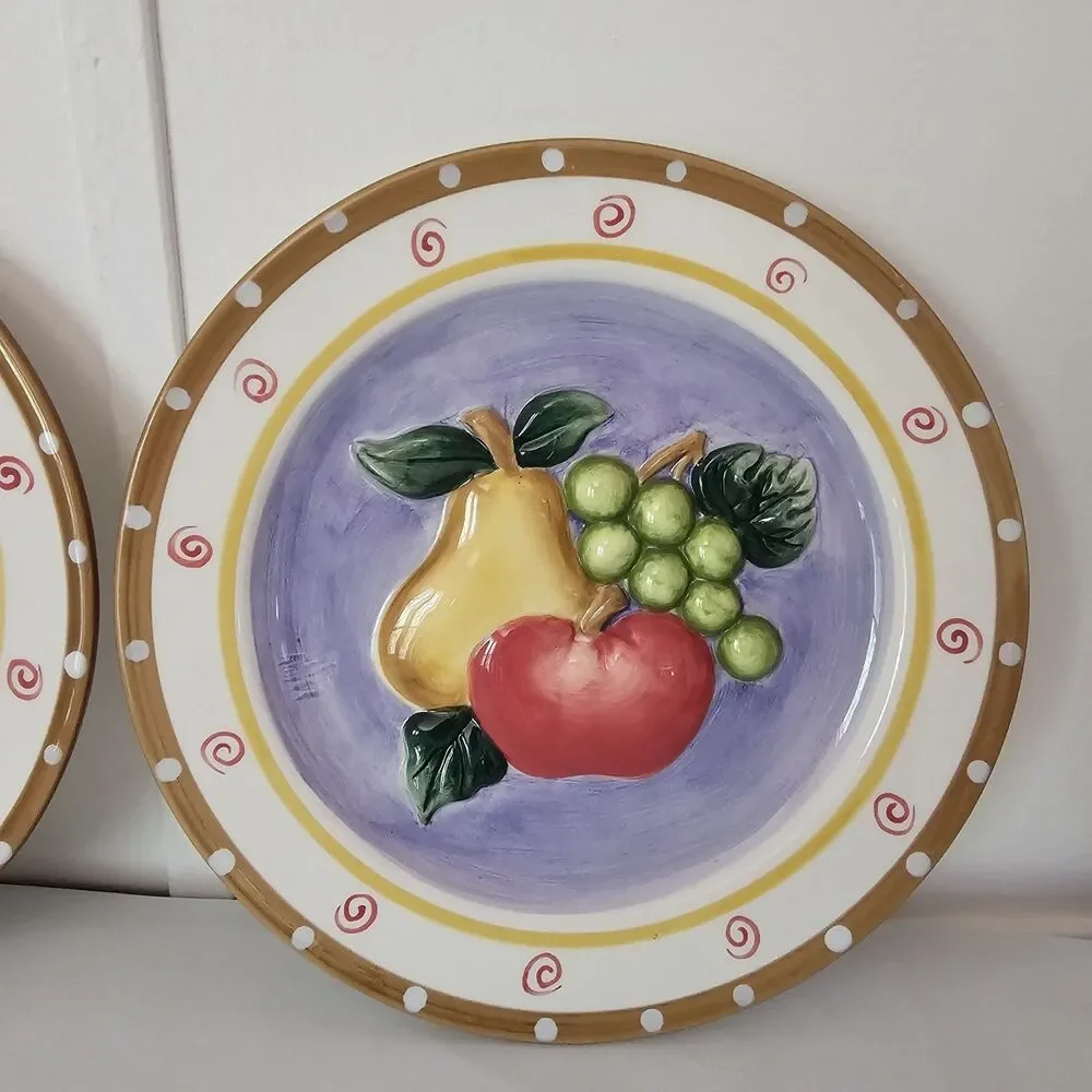 Set of 2 Vintage CBK Ltd 2002 Hand Painted Ceramic Plates 10
